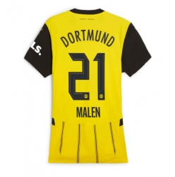 Borussia Dortmund Donyell Malen #21 Hjemmedrakt Dame 2024-25 Kortermet
