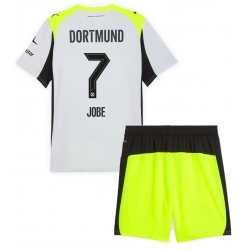 Borussia Dortmund Jobe Bellingham #7 Bortedraktsett Barn 2025-26 Kortermet (+ Korte bukser)