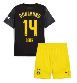 Borussia Dortmund Maximilian Beier #14 Bortedraktsett Barn 2024-25 Kortermet (+ Korte bukser)