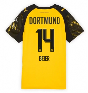 Borussia Dortmund Maximilian Beier #14 Hjemmedrakt Dame 2025-26 Kortermet