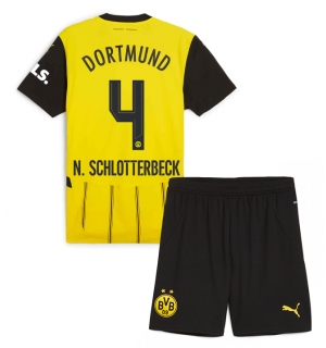 Borussia Dortmund Nico Schlotterbeck #4 Hjemmedraktsett Barn 2024-25 Kortermet (+ Korte bukser)
