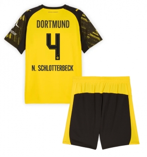 Borussia Dortmund Nico Schlotterbeck #4 Hjemmedraktsett Barn 2025-26 Kortermet (+ Korte bukser)