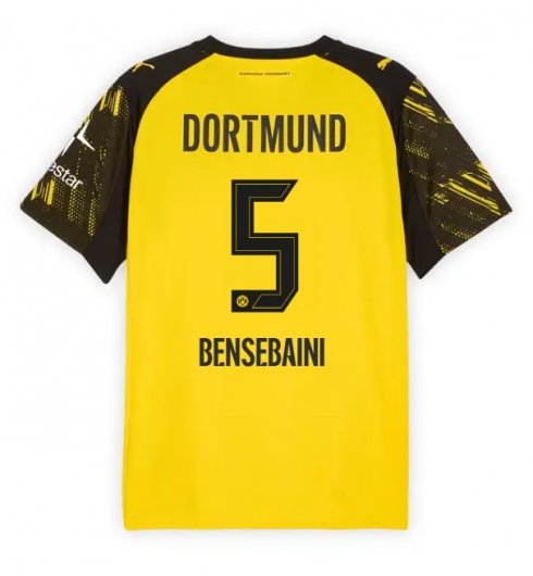 Borussia Dortmund Ramy Bensebaini #5 Hjemmedrakt 2025-26 Kortermet Borussia Dortmund Ramy Bensebaini #5 Hjemmedrakt 2025-26 Kortermet