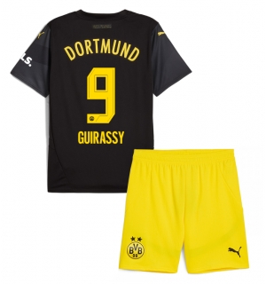 Borussia Dortmund Serhou Guirassy #9 Bortedraktsett Barn 2024-25 Kortermet (+ Korte bukser)