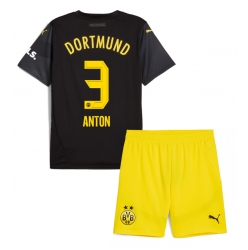 Borussia Dortmund Waldemar Anton #3 Bortedraktsett Barn 2024-25 Kortermet (+ Korte bukser)