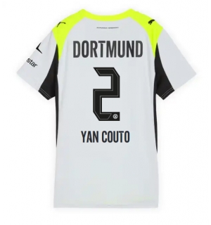 Borussia Dortmund Yan Couto #2 Bortedrakt Dame 2025-26 Kortermet