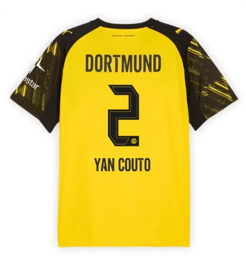 Borussia Dortmund Yan Couto #2 Hjemmedrakt 2025-26 Kortermet Borussia Dortmund Yan Couto #2 Hjemmedrakt 2025-26 Kortermet