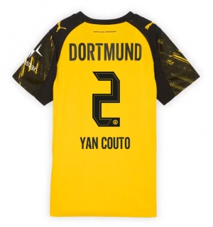 Borussia Dortmund Yan Couto #2 Hjemmedrakt Dame 2025-26 Kortermet