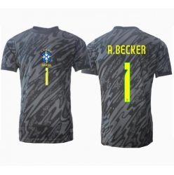 Brasil Alisson Becker #1 Keeper Bortedrakt Copa America 2024 Kortermet