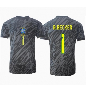 Brasil Alisson Becker #1 Keeper Bortedrakt Copa America 2024 Kortermet