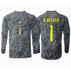 Brasil Alisson Becker #1 Keeper Bortedrakt Copa America 2024 Langermet