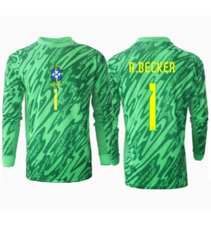 Brasil Alisson Becker #1 Keeper Hjemmedrakt Copa America 2024 Langermet