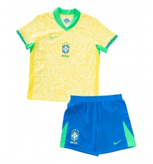 Brasil Hjemmedraktsett Barn Copa America 2024 Kortermet (+ Korte bukser)