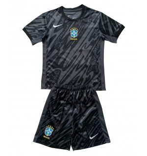 Brasil Keeper Bortedraktsett Barn Copa America 2024 Kortermet (+ Korte bukser)