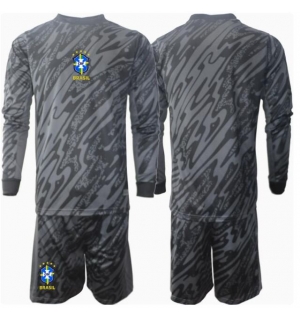 Brasil Keeper Bortedraktsett Barn Copa America 2024 Langermet (+ Korte bukser)