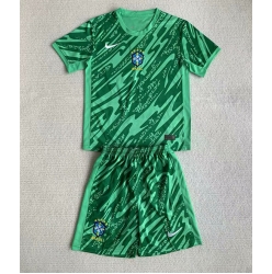 Brasil Keeper Hjemmedraktsett Barn Copa America 2024 Kortermet (+ Korte bukser)