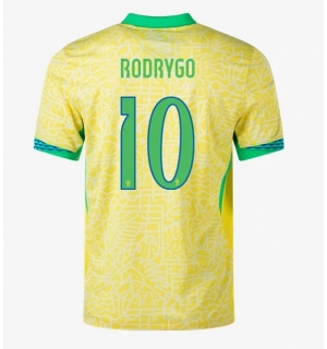 Brasil Rodrygo Goes #10 Hjemmedrakt Copa America 2024 Kortermet