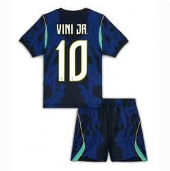 Brasil Vinicius Junior #10 Bortedraktsett Barn VM 2026 Kortermet (+ Korte bukser)