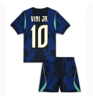 Brasil Vinicius Junior #10 Bortedraktsett Barn VM 2026 Kortermet (+ Korte bukser)
