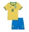 Brasil Vinicius Junior #10 Hjemmedraktsett Barn VM 2026 Kortermet (+ Korte bukser)