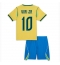 Brasil Vinicius Junior #10 Hjemmedraktsett Barn VM 2026 Kortermet (+ Korte bukser)