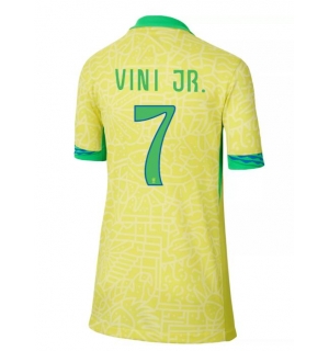 Brasil Vinicius Junior #7 Hjemmedrakt Dame Copa America 2024 Kortermet