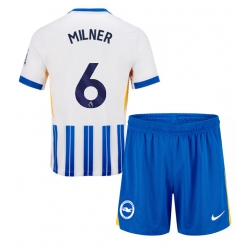 Brighton James Milner #6 Hjemmedraktsett Barn 2024-25 Kortermet (+ Korte bukser)