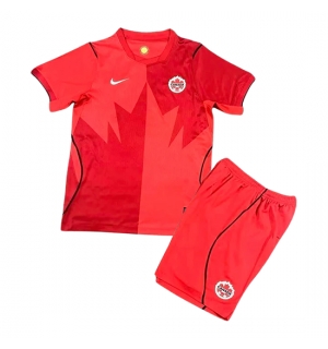 Canada Hjemmedraktsett Barn VM 2026 Kortermet (+ Korte bukser)