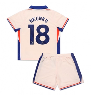 Chelsea Christopher Nkunku #18 Bortedraktsett Barn 2024-25 Kortermet (+ Korte bukser)