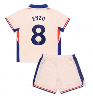 Chelsea Enzo Fernandez #8 Bortedraktsett Barn 2024-25 Kortermet (+ Korte bukser)