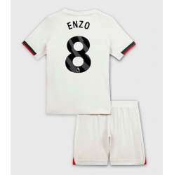 Chelsea Enzo Fernandez #8 Bortedraktsett Barn 2025-26 Kortermet (+ Korte bukser)