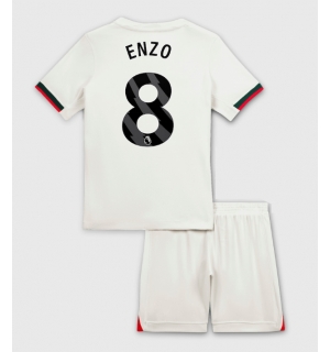 Chelsea Enzo Fernandez #8 Bortedraktsett Barn 2025-26 Kortermet (+ Korte bukser)
