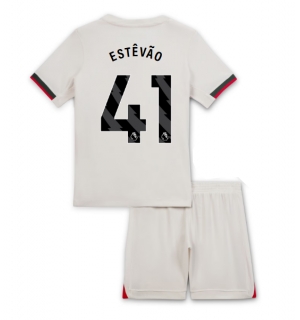 Chelsea Estevao Willian #41 Bortedraktsett Barn 2025-26 Kortermet (+ Korte bukser)