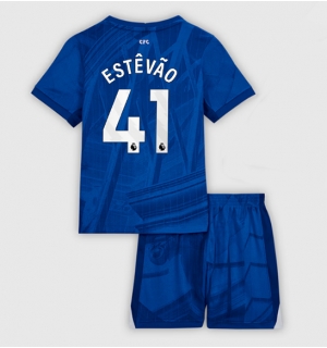 Chelsea Estevao Willian #41 Hjemmedraktsett Barn 2025-26 Kortermet (+ Korte bukser)