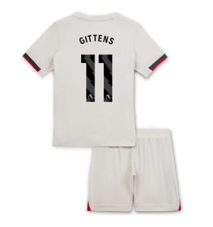 Chelsea Jamie Gittens #11 Bortedraktsett Barn 2025-26 Kortermet (+ Korte bukser)