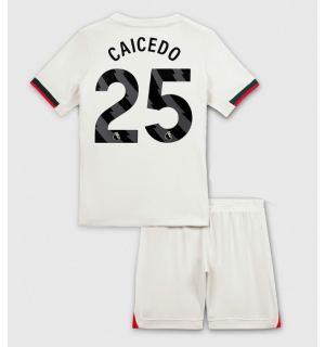 Chelsea Moises Caicedo #25 Bortedraktsett Barn 2025-26 Kortermet (+ Korte bukser)