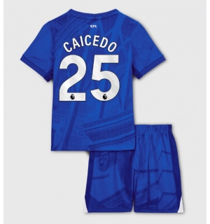 Chelsea Moises Caicedo #25 Hjemmedraktsett Barn 2025-26 Kortermet (+ Korte bukser)