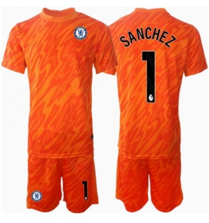 Chelsea Robert Sanchez #1 Keeper Hjemmedraktsett Barn 2024-25 Kortermet (+ Korte bukser)