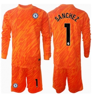 Chelsea Robert Sanchez #1 Keeper Hjemmedraktsett Barn 2024-25 Langermet (+ Korte bukser)