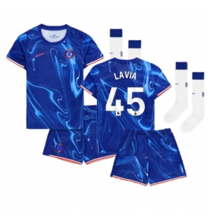 Chelsea Romeo Lavia #45 Hjemmedraktsett Barn 2024-25 Kortermet (+ Korte bukser)