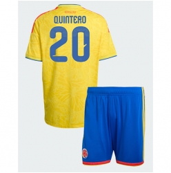 Colombia Juan Fernando Quintero #20 Hjemmedraktsett Barn VM 2026 Kortermet (+ Korte bukser)