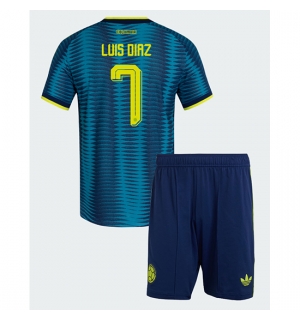 Colombia Luis Diaz #7 Bortedraktsett Barn VM 2026 Kortermet (+ Korte bukser)