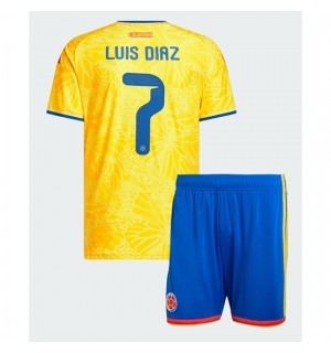 Colombia Luis Diaz #7 Hjemmedraktsett Barn VM 2026 Kortermet (+ Korte bukser)