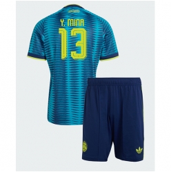 Colombia Yerry Mina #13 Bortedraktsett Barn VM 2026 Kortermet (+ Korte bukser)
