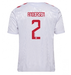 Danmark Joachim Andersen #2 Bortedrakt EM 2024 Kortermet