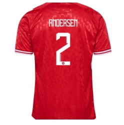 Danmark Joachim Andersen #2 Hjemmedrakt EM 2024 Kortermet