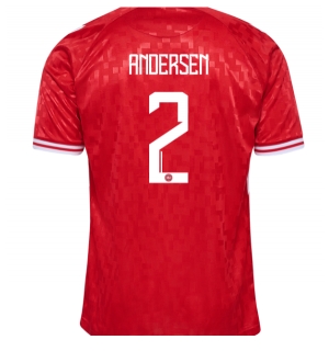 Danmark Joachim Andersen #2 Hjemmedrakt EM 2024 Kortermet