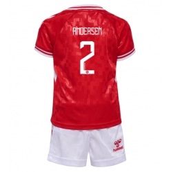 Danmark Joachim Andersen #2 Hjemmedraktsett Barn EM 2024 Kortermet (+ Korte bukser)