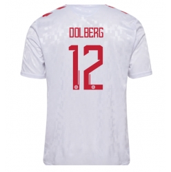 Danmark Kasper Dolberg #12 Bortedrakt EM 2024 Kortermet