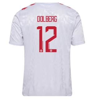 Danmark Kasper Dolberg #12 Bortedrakt EM 2024 Kortermet